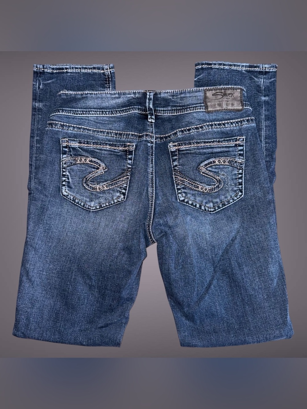 Silver Jeans Co. Mid-Rise Casual Elyse Straight Stretch Denim Jeans W27 L32